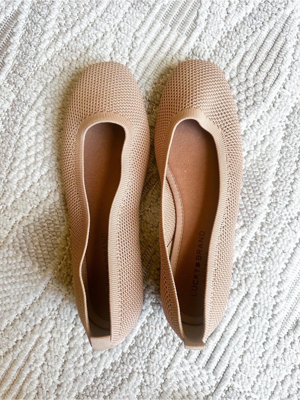 Lucky Brand Women's Daneric Knit Flat in Tan Size 9.5